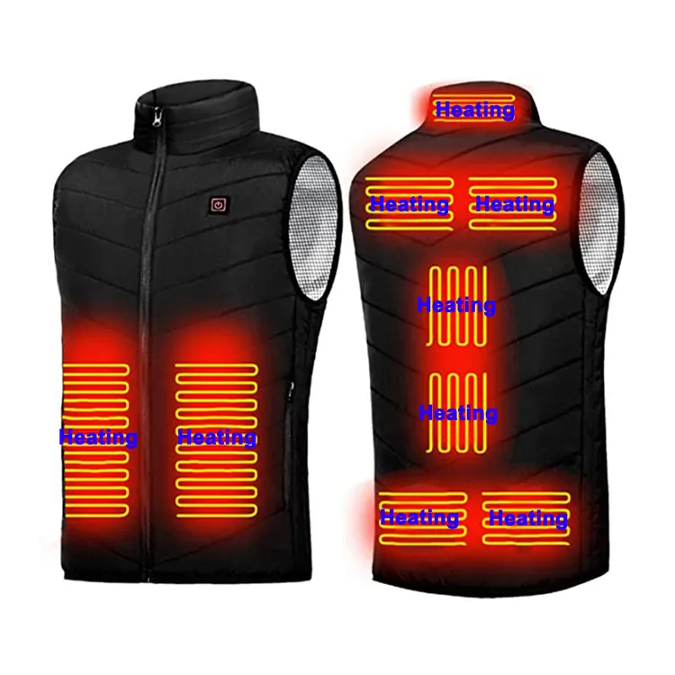 New 9 Places Men Women Usb Heated Jacket Heating Vest Thermal Clothing Hunting Vest Winter Heating Jacket