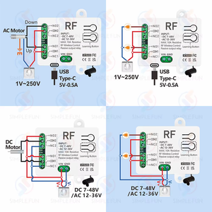 RF433MHz <strong>Universal</strong> Wireless <strong>Remote</strong> <strong>Control</strong> Transmitter DC 12V 24V AC12-36V 2CH Receiver Relay for Garage Roll Shutter Door Light - Product Image 4