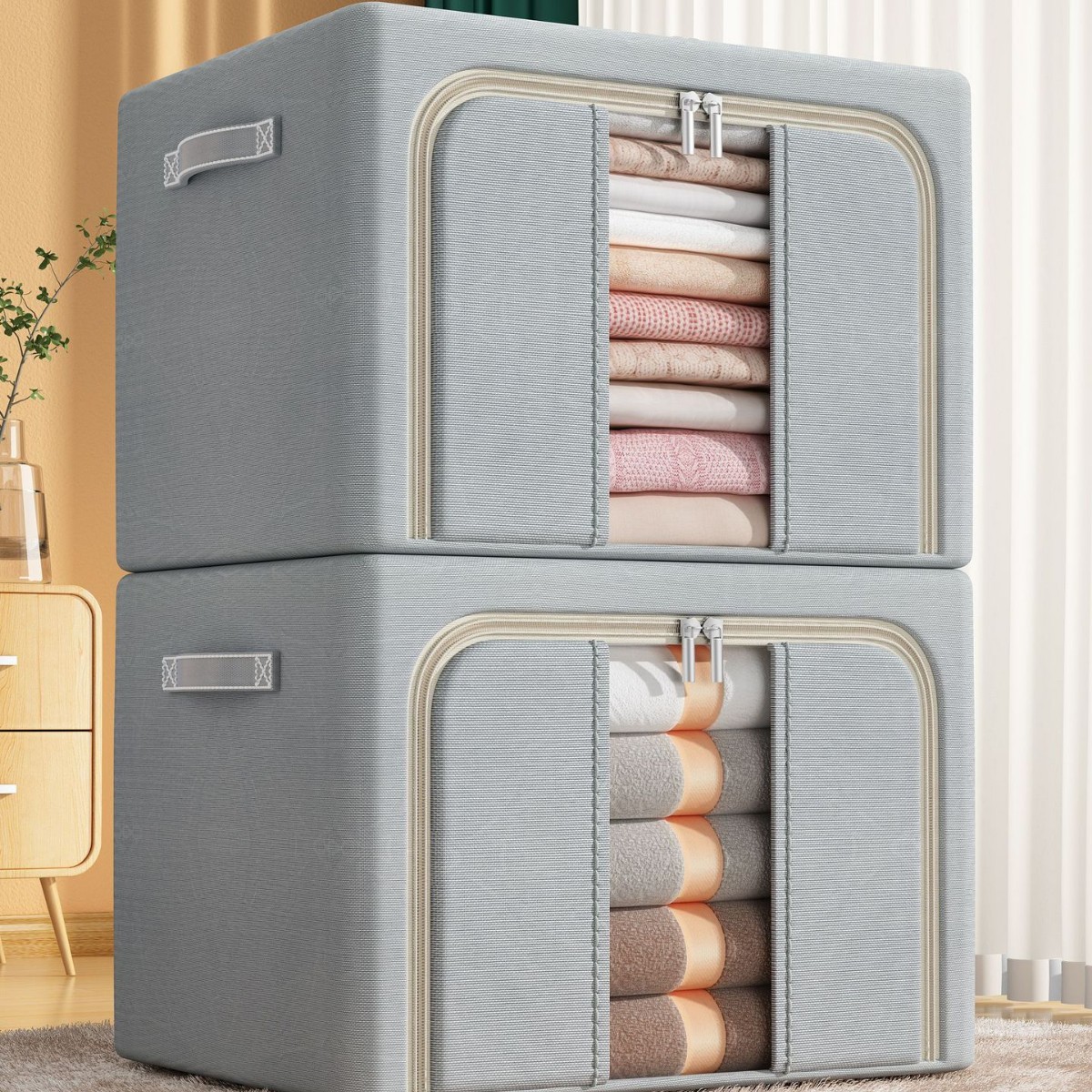 Single window double opening, light gray