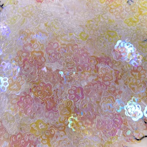 <span class=keywords><strong>7mm</strong></span>漫画猫犬の足跡スパンコール足裏光沢のある充填ネイルアートアクセサリー結婚式パーティー紙吹雪ホログラフィックスパンコール