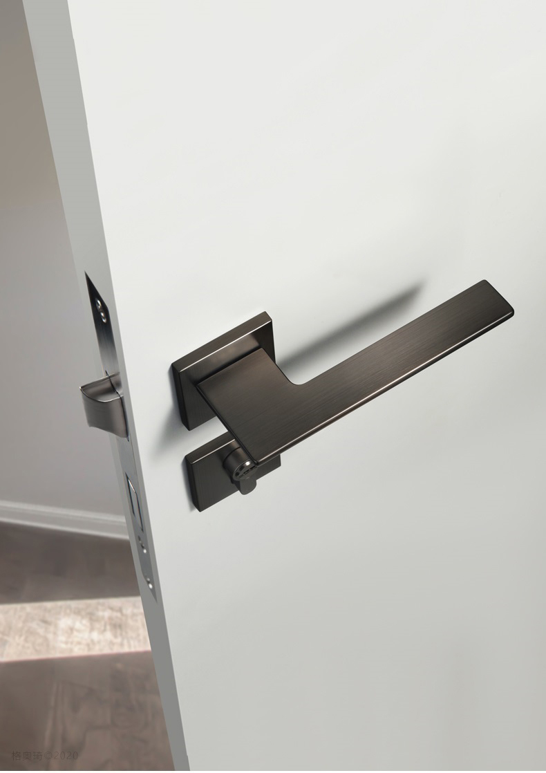Safety Black Zinc Alloy Interior Door Handle Lever Lock With  Mortise Lock Door Handle
