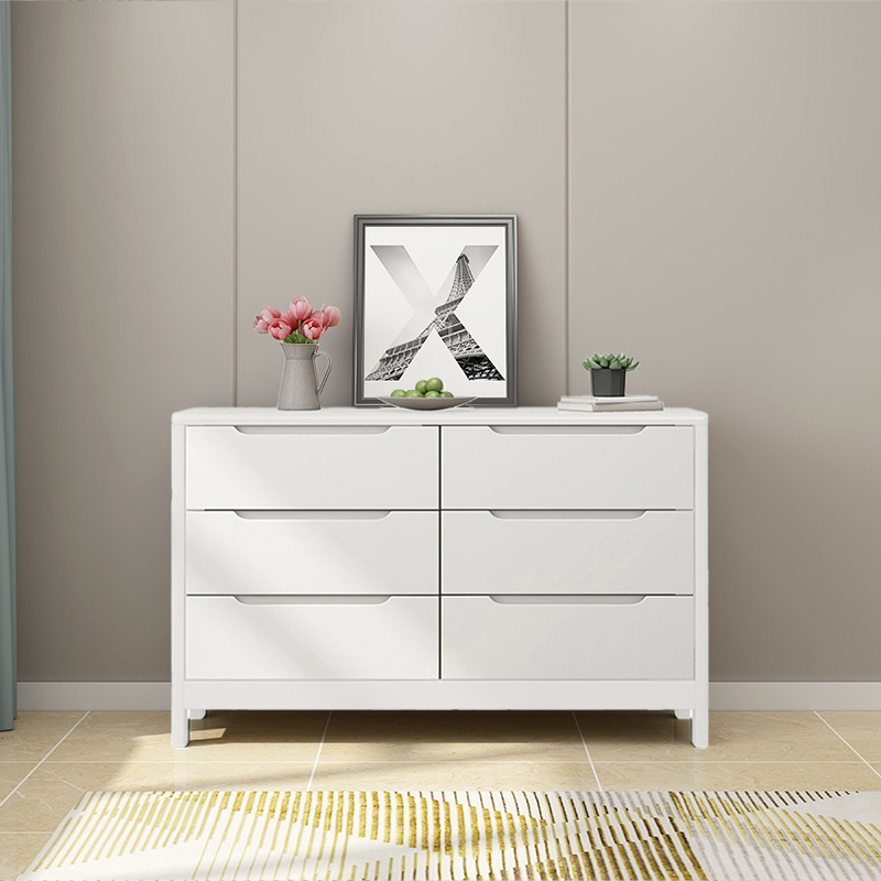 Commode blanche à six tiroirs