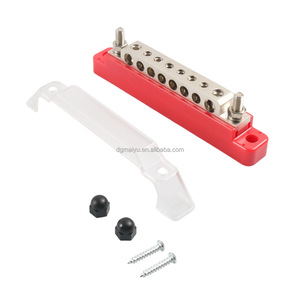 Kırmızı ve siyah eşleştirilmiş 8 yollu terminal bloğu bara kapaklı 8 * M5 4 sabitleme vidası ile - Product Image 3