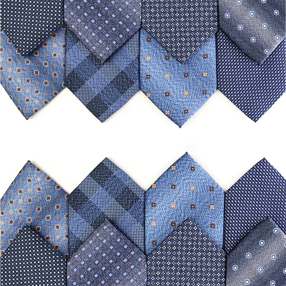 Corbata de poliéster de seda para hombre, corbatas florales a cuadros de alta moda para negocios y boda, 7,5 cm