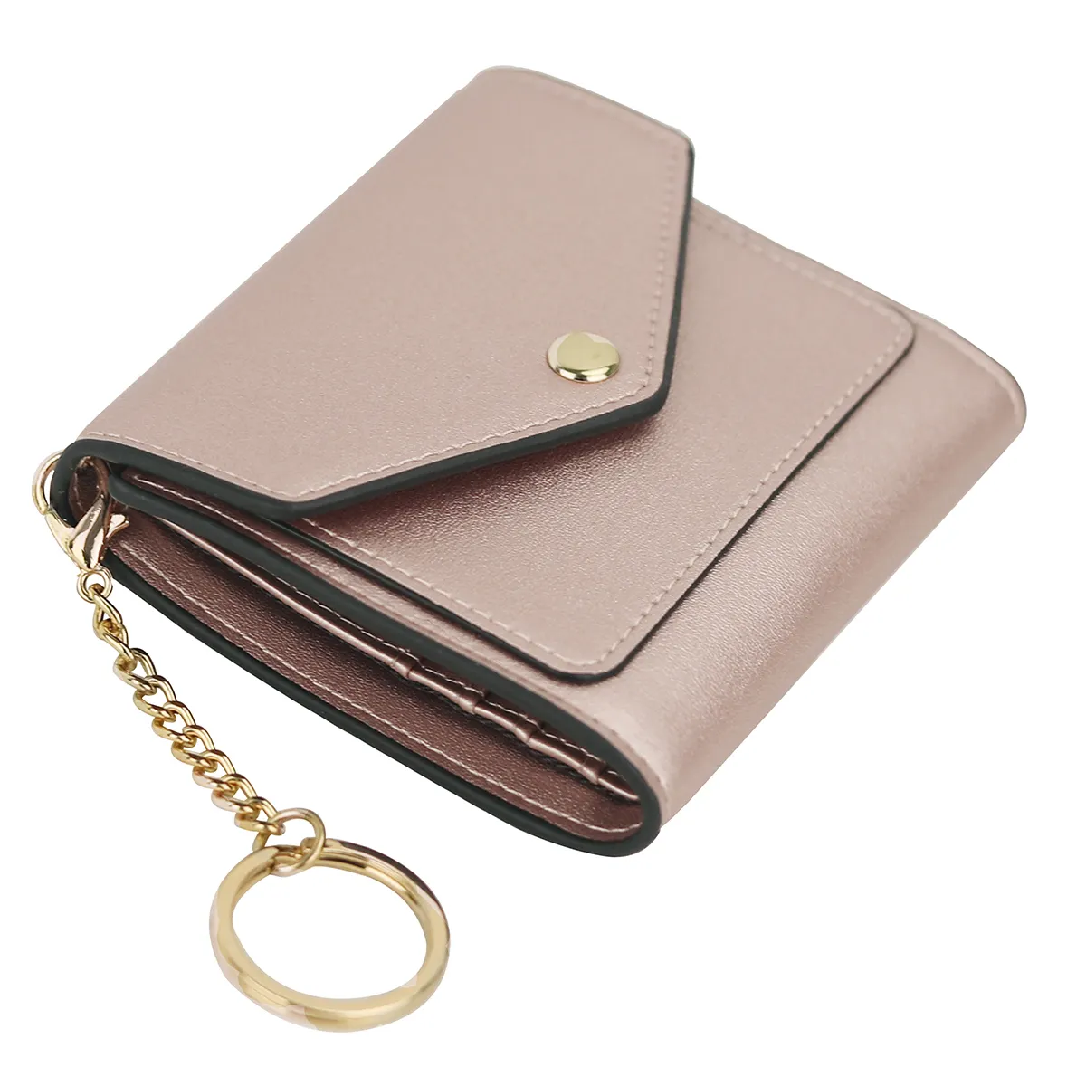 ODM/OEM RFID Bloqueo PU Cuero Compacto Bifold Slim Mini Cartera Para Niñas