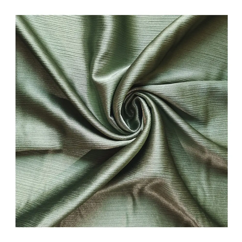 Chất Lượng Cao Bóng Mềm Lụa Satin 100% Polyester Vải Dệt Nhăn Nhăn Nhăn Satin Vải Crepe