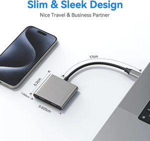 USB C zu HDMI Adapter, 3 in 1 USB C Hub Adapter mit 4K HDMI Ausgang 100W PD & USB 3.0, Multi Port Digital AV Konverter - Product Image 6