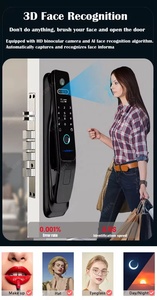 Produttore completamente automatico Tuya Wifi Multi lingua interfono visivo 3d riconoscimento del volto Tuya Wifi Smart serratura della porta con la macchina fotografica - Product Image 5