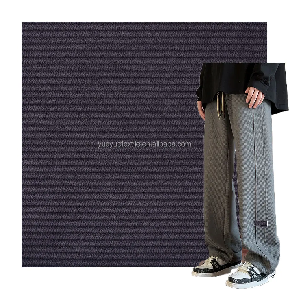 All'ingrosso tessuto di velluto a coste elasticizzato in Nylon poliestere di colore personalizzato 14w per pantaloni da donna
