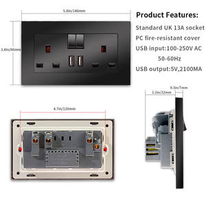 Bingoelec146 Enchufe británico conmutado doble 13A con indicador con enchufe inteligente de carga rápida Dual USB A + A 20W - Product Image 5