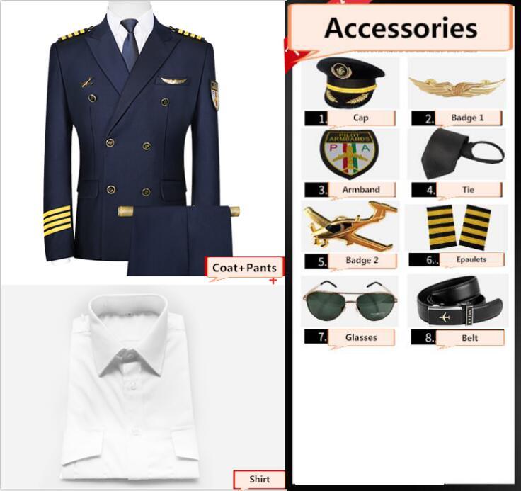 Coat 2+Pants+Shirt+Cap+7 accessories