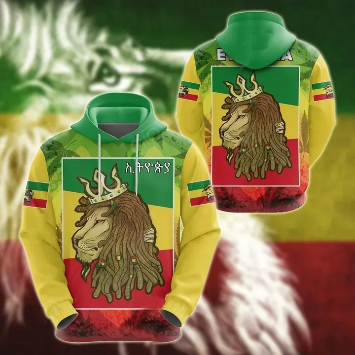 Sudadera con capucha de poliéster para hombre y mujer, con bolsillo, con estampado de bandera de El Rey León, ropa para adultos