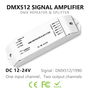 Amplificador de señal DMX para lámpara LED, módulo de tira de píxeles DMX512, 1 entrada a 2 salidas, 1990, 12V, 24V, DMX512, 1 entrada a 2 salidas - Product Image 2
