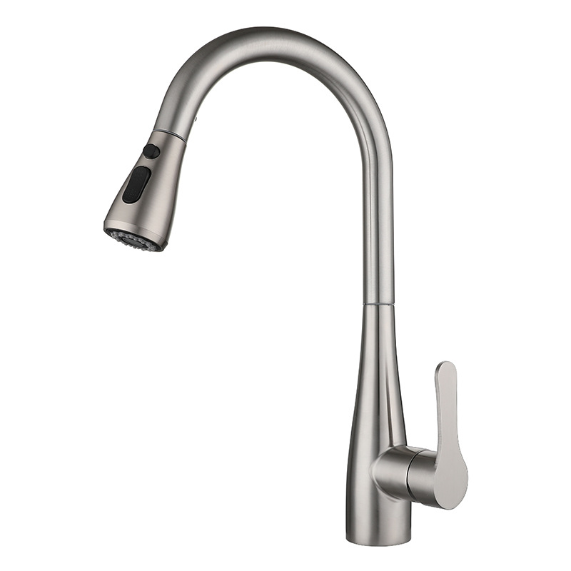 Brushed pull-out faucet (including water pipe)