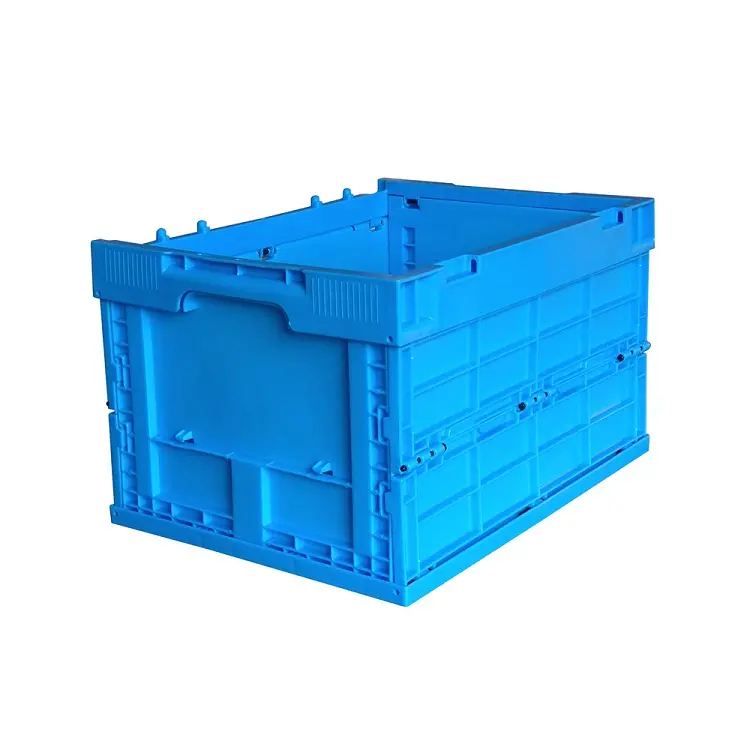 Uni-Silenzioso di Piccola Capacità Impilabile Scatola di Plastica Opaco Blu Cassa In Plastica Pieghevole Contenitore Fatturato Crate LX403024W