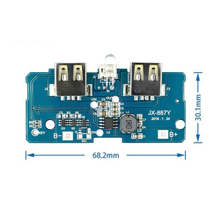 5V 2Aパワーバンク充電器モジュール充電回路基板ステップアップ電源モジュール2AデュアルUSB出力1A入力 - Product Image 3