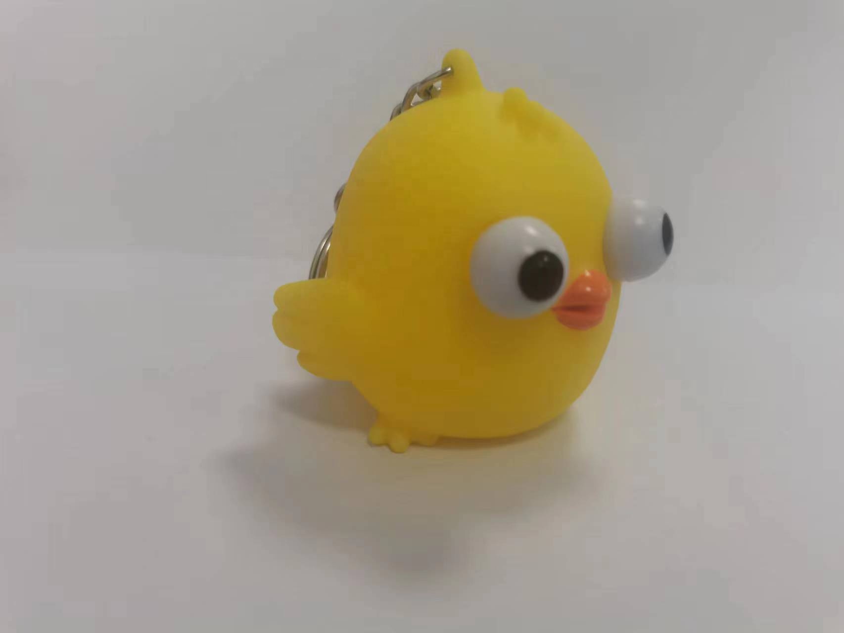 促销礼品3D挤眼钥匙扣，Pvc眼袋鸟形钥匙扣 - Product Image 3