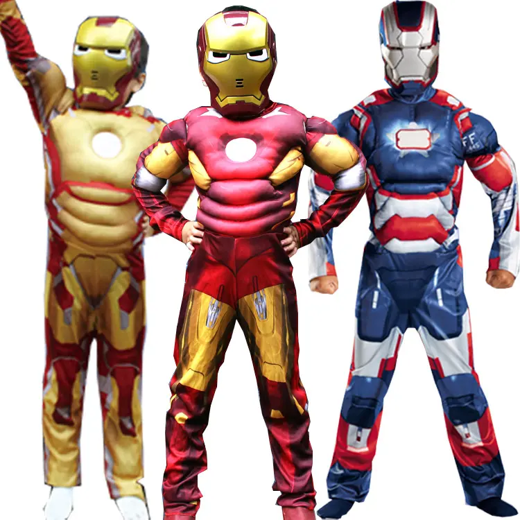 Ropa de Halloween para niños, disfraz de superhombre, Iron Man, Spiderman, Bat, Thor, Capitán, Cosplay de Anime
