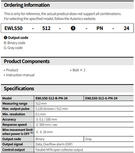 Max. Ausgangs impuls 5,120 Teilung/512mm (Auflösung: 0,1mm) Draht-Linearskalen-Absolutwert geber - Product Image 2