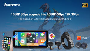 Navigatore <span class=keywords><strong>GPS</strong></span> impermeabile 6.25 pollici Wireless per moto/auto Carplay compatibile con fotocamere 2 HD 1080p e DVR - Product Image 6