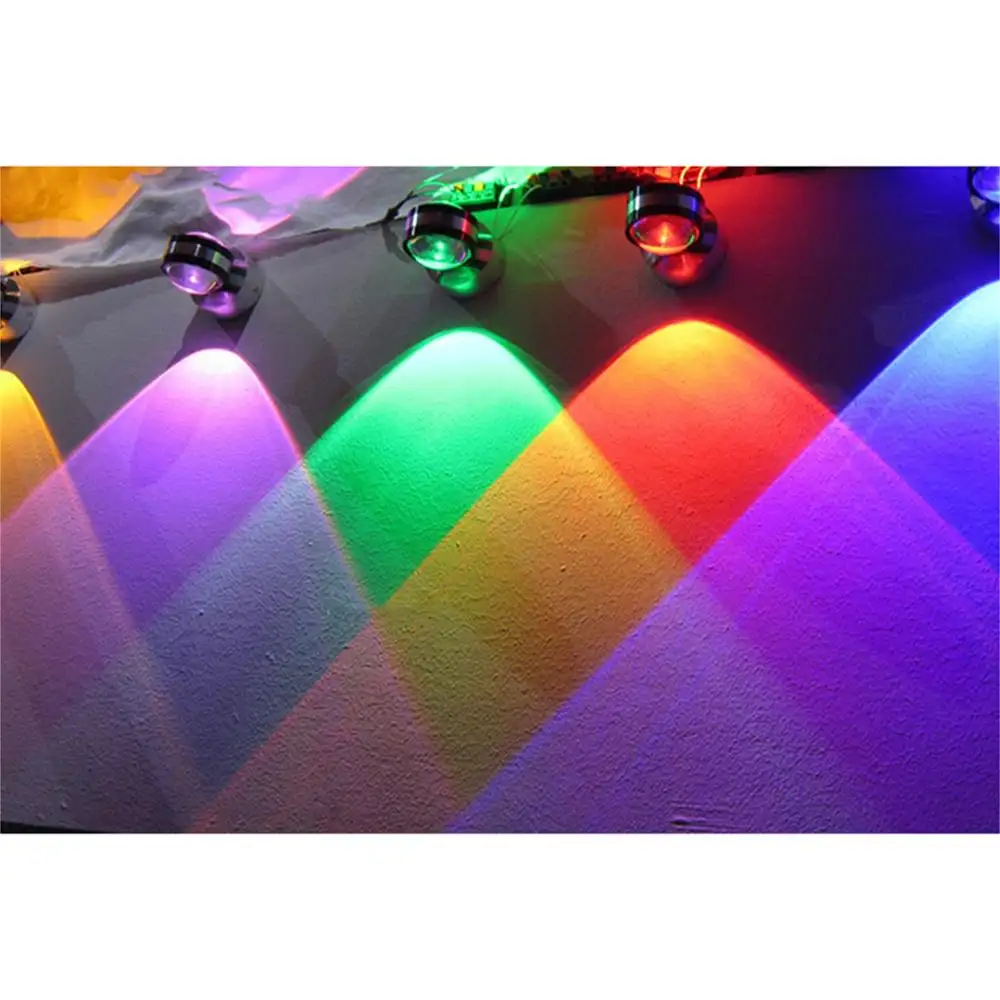 2W RGB Colorato LED Up Down Lampada Da Parete di Illuminazione Del Partito Sfondo Decorazioni in Cristallo Sconce Il Riflettore Dell'interno 85-265V