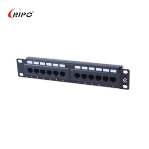 RIPO 12端口Cat5e屏蔽接线板 | 金属机架安装 | 无工具安装 | RoHS/ul认证 - Product Image 1