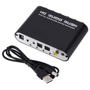 DECODIFICADOR DE SONIDO ENVOLVENTE DIGITAL DE 5,1 CH 5,1 Convertidor analógico amplificador con adaptador de corriente y cable óptico - Product Image 4