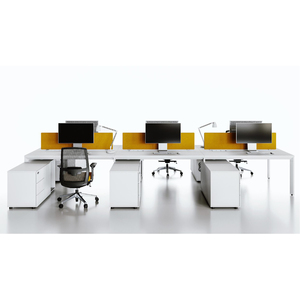 Mesa de ordenador personalizada con ruedas para estación de trabajo de 1, 2, 4, 6 y 8 personas combinada libremente - Product Image 1
