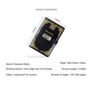Cuaderno de cuero PU A5 con logotipo personalizado, cuaderno multifuncional con bloqueo de contraseña - Product Image 6