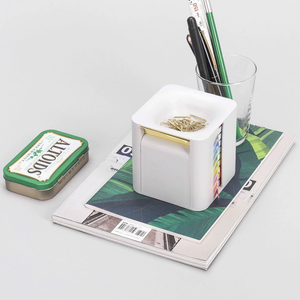 Memo Cube 5in1便签垫分配器，带4个标签，便签夹和存储，用于办公桌组织的磁性吸收盒 - Product Image 2