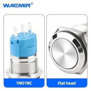 Fabrika kaynağı basmalı düğme anahtarı IP65 su geçirmez Waterproof 3A 3A 12V 24V <span class=keywords><strong>16MM</strong></span> düz kafa kendinden kilitleme düğmesi anahtarı - Product Image 3