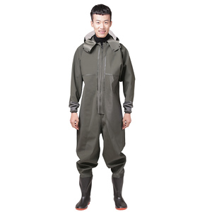 Yeşil PVC su geçirmez wader suit neopren balıkçı pantolonu erkekler için - Product Image 2