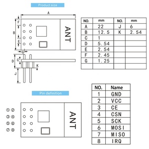 AS01-ML01D 2.4 ghz trasmettitore e ricevitore rf 120m 1mW DIP SPI modulo ricetrasmettitore Rf antenna PCB modulo RF - Product Image 2