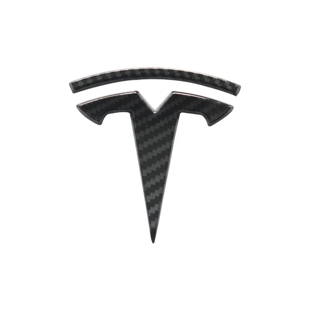 Tesla modeli 3 aksesuarları araba logosu dekorasyon karbon fiber özelleştirilmiş kabul