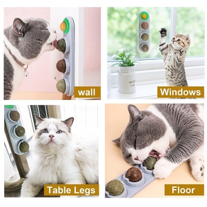 [Elosung] <strong>Catnip</strong> Balls for Cats Wall for Indoor Cats Rotatable <strong>Safe</strong> Healthy Edible Licking Balls <strong>Catnip</strong> Treat Ball Organic