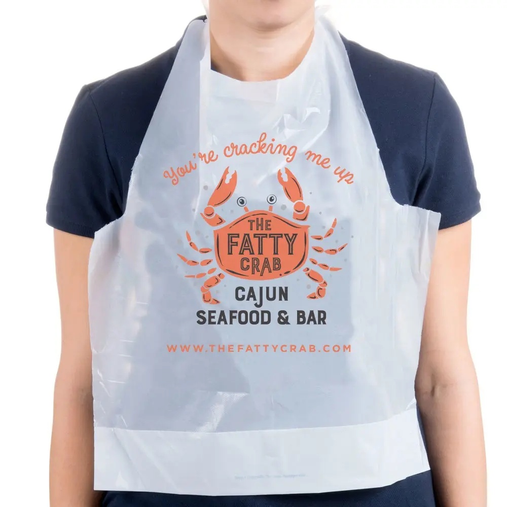 Wholesale Waterproof Disposable Restaurant Plastic Bibs Seafood Lobster Bib For Adult
