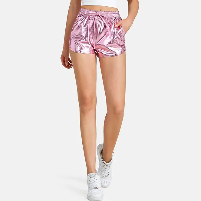 Modische Sexy Style Damen Shorts High Waist Pink Cropped Shorts