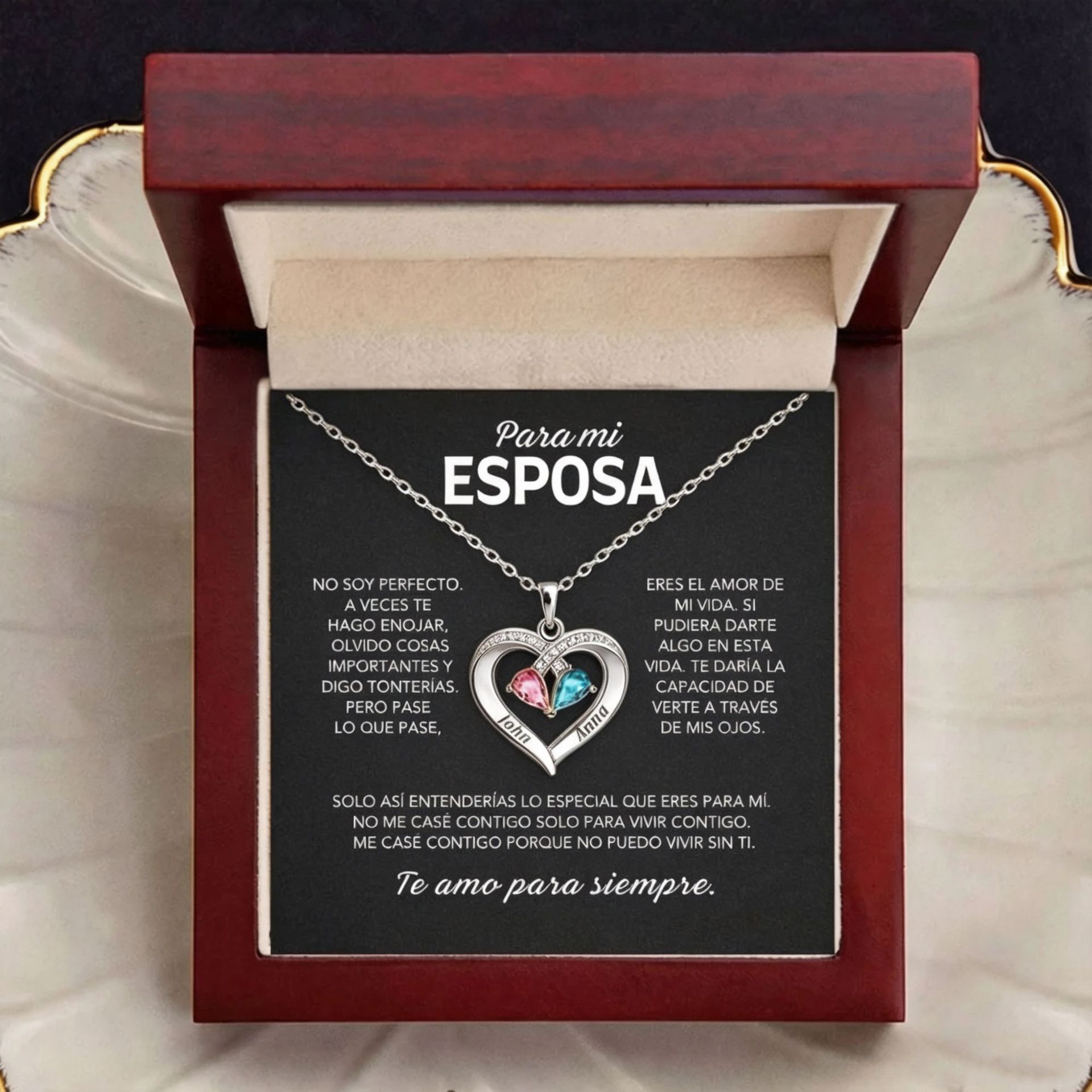 Silver+wood box