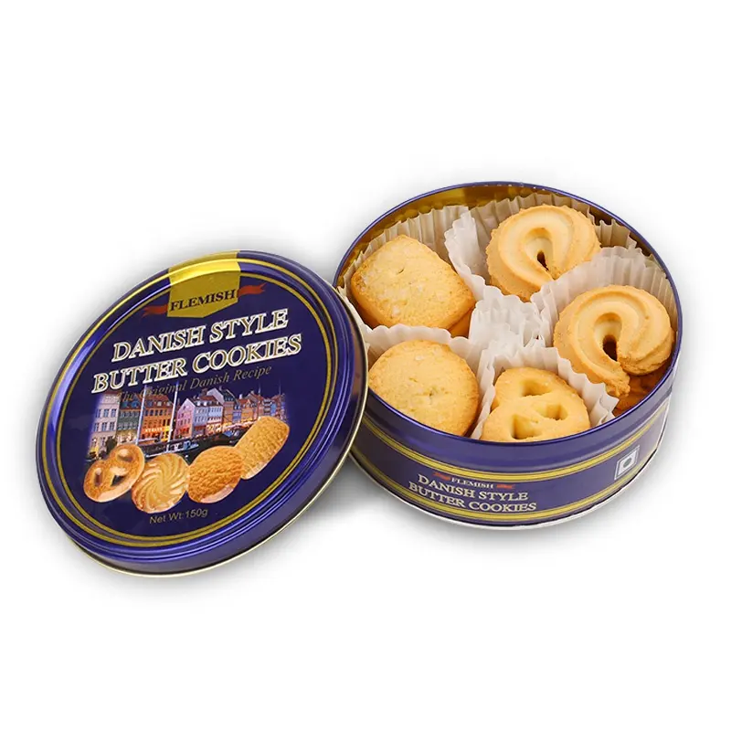 150g de biscuits au beurre style royal danois dans des boîtes biscuits à la crème