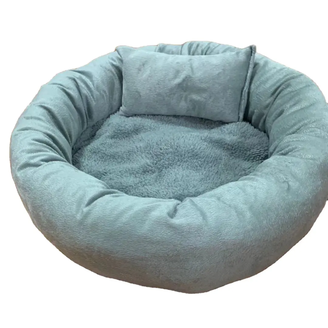 暖かい猫と犬の巣のクッションマットレスドーナツ猫のベッドを保つために枕で豪華で柔らかく快適な高品質のペットぬいぐるみ