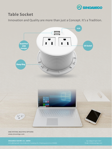 SINOAMIGO Customized Professional Desk Power <strong>Socket</strong> Furniture Desktop <strong>Socket</strong> Round Table Recessed Power Outlet - Product Image 4