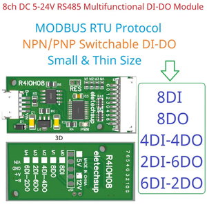 R4IOH08 8ch DC 5-24V RS485 Multifunctional DI-DO Module Digital NPN PNP <strong>Input</strong> <strong>Output</strong> <strong>Modbus</strong> RTU PLC Remote IO Expansion Board - Product Image 3