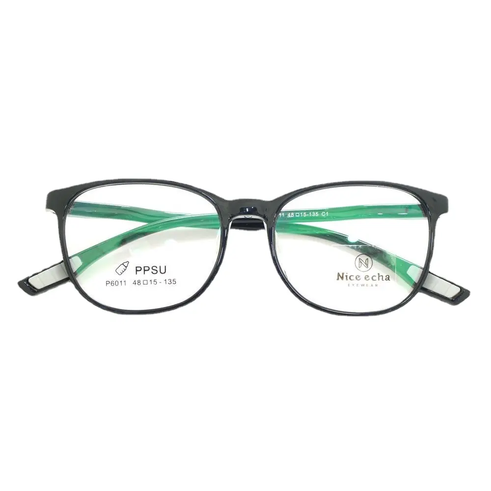 P6011 Montura de gafas infantiles de silicona color transparente juvenil redonda