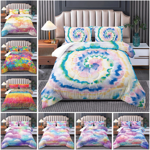 TIE DYE <span class=keywords><strong>Comforter</strong></span> Set <span class=keywords><strong>Batik</strong></span> watercolour psychedelic bedding Set Bohemian giường đặt cho trẻ em gái phụ nữ - Product Image 2
