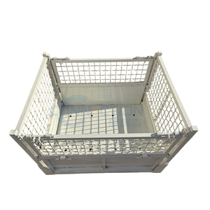 Malla de alambre plegable pesada Paleta de metal Almacén plegable Jaulas de almacenamiento bloqueables Contenedor de malla de alambre - Product Image 3