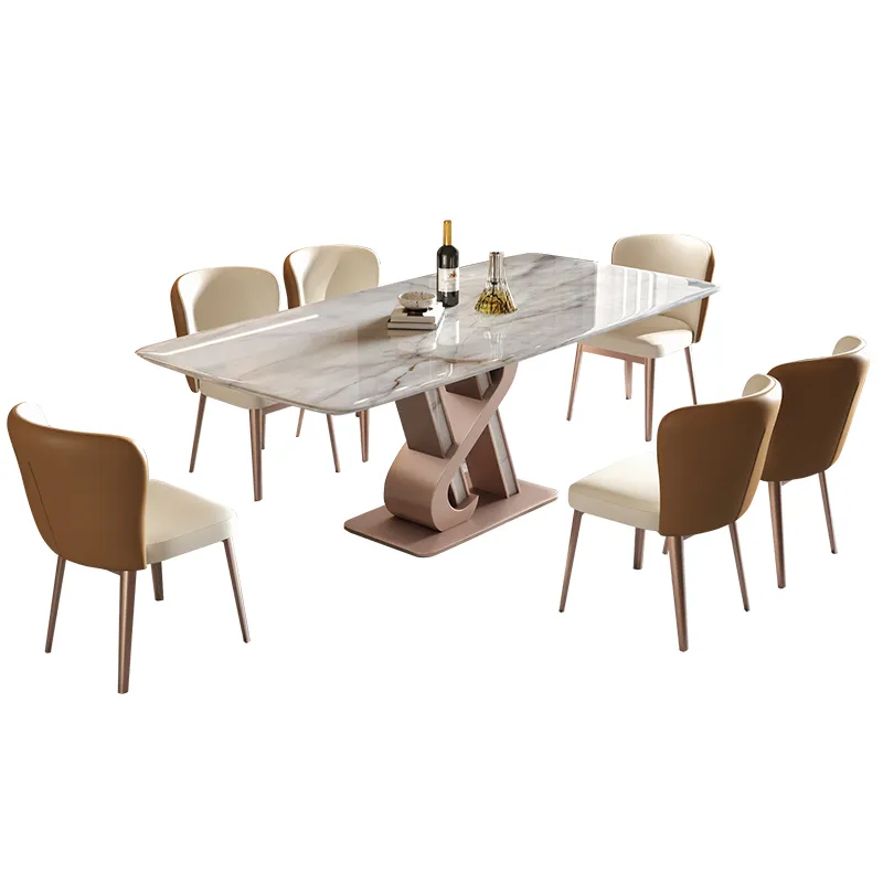 Moderne Koninklijke Marmeren Eettafel Meubels Eettafel Stoel Set Luxe Met Luxe Design