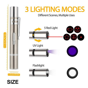 USB-Aufladung Mehrere rote 5 Muster LED-Laserpointer UV-Mini-Taschenlampe Lustige Katze, die Laserpointer spielt - Product Image 2