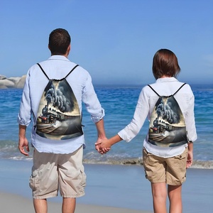 Low MOQ High Quality Custom Logo Draw <strong>String</strong> <strong>Nylon</strong> Polyester Flat BackPack Bag Promotional Drawstring Bags <strong>With</strong> Sublimation - Product Image 6