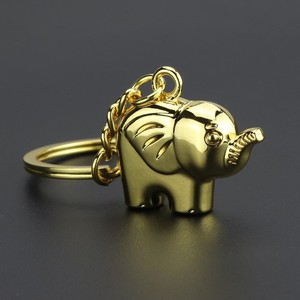 定制批量批发便宜3D迷你金属可爱小金动物大象钥匙圈钥匙扣 - Product Image 5