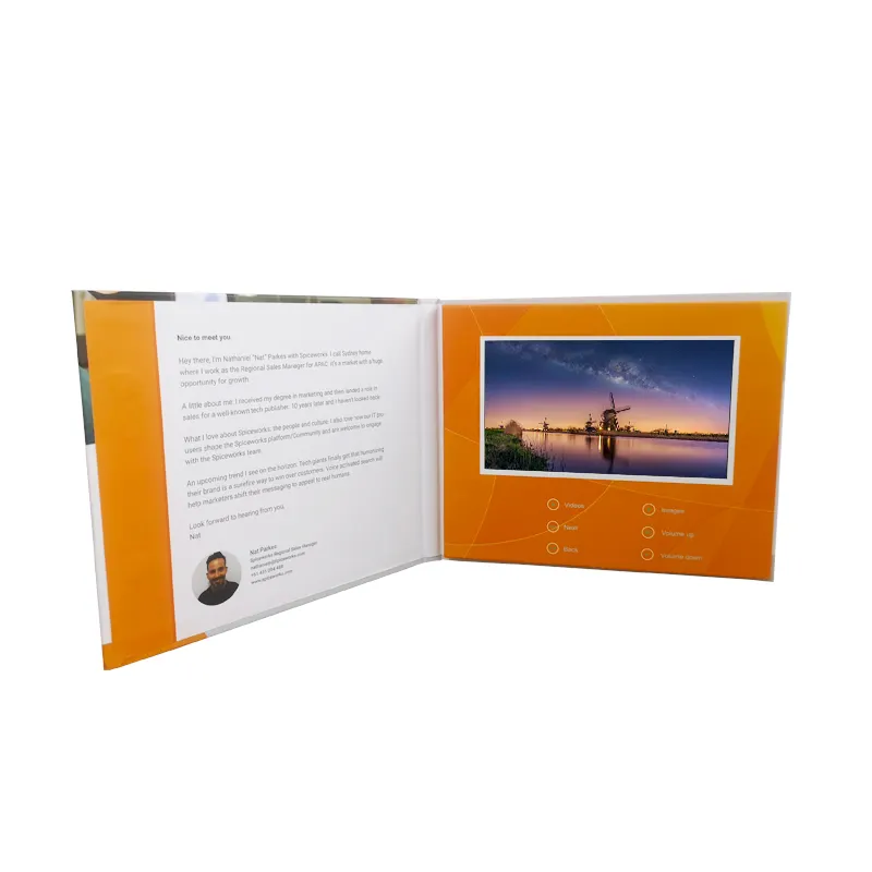 Tùy chỉnh LCD điện tử Video in ấn thiệp chúc mừng kinh doanh kỹ thuật số lời mời video Brochure